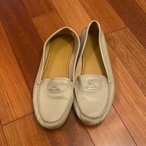 Coach Cream Leather Loafers Size 8.5 Womens